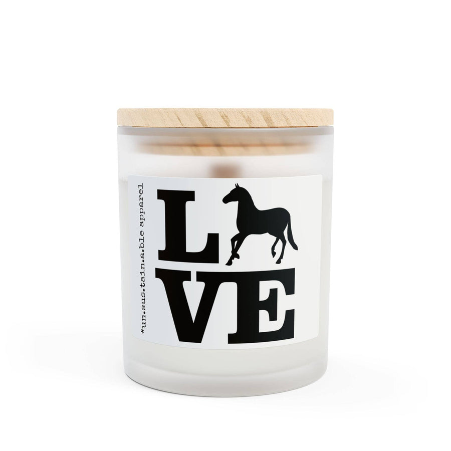 un.sus.tain.a.ble apparel - Frosted Glass Candle, 11oz - LOVE