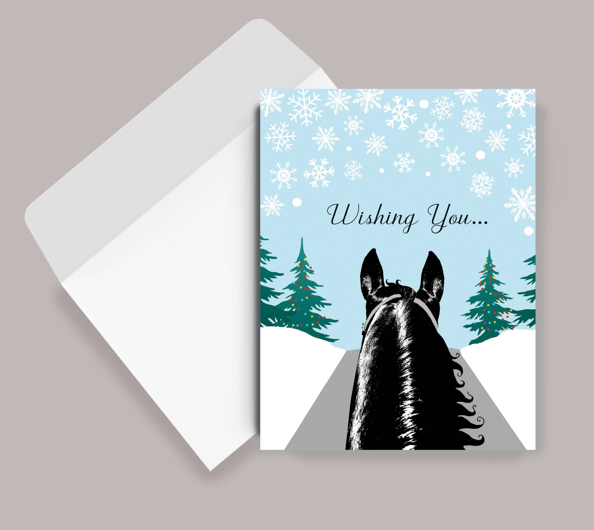 Horse Hollow Press - Horse Boxed Christmas Cards / Horse Trail Rider / 8 Holiday
