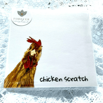 Forever Caroline - Sticky Notes w/ Chicken Art & "Chicken Scratch" | 50 Pages