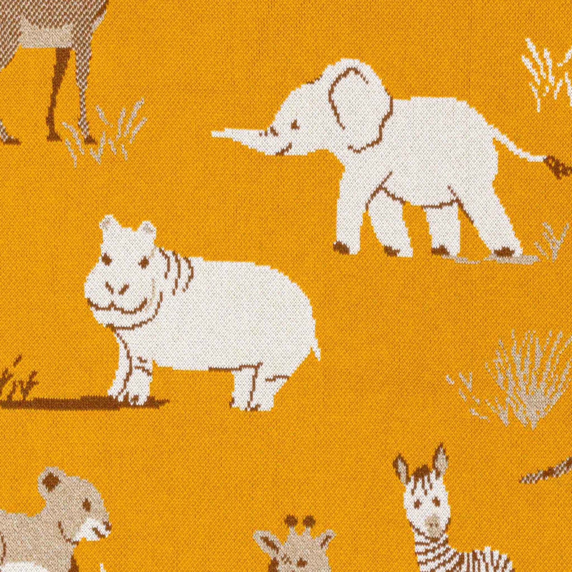 In2Green - Baby Safari  - Cotton Sustainable Knit Animal Blanket