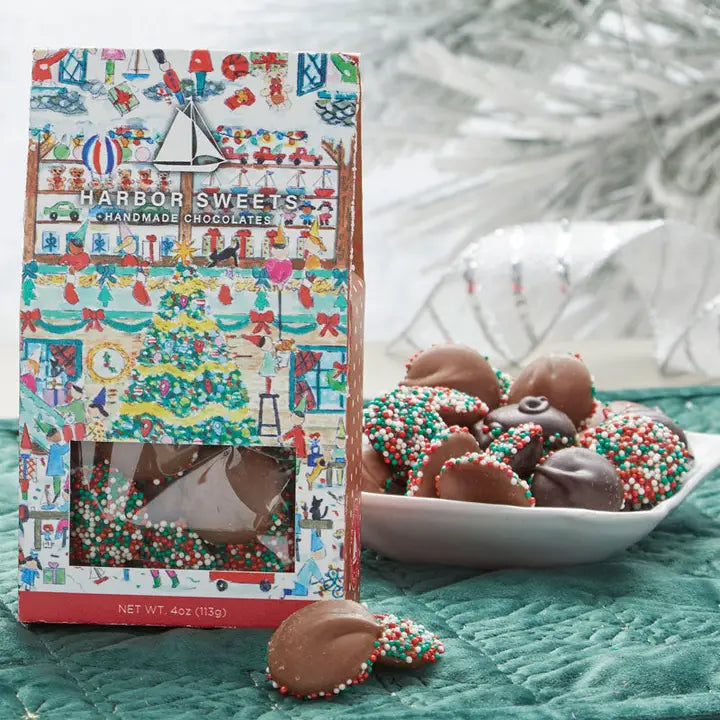 Harbor Sweets - Holiday Sprinkled Milk Chocolate Nonpareils - 4 oz