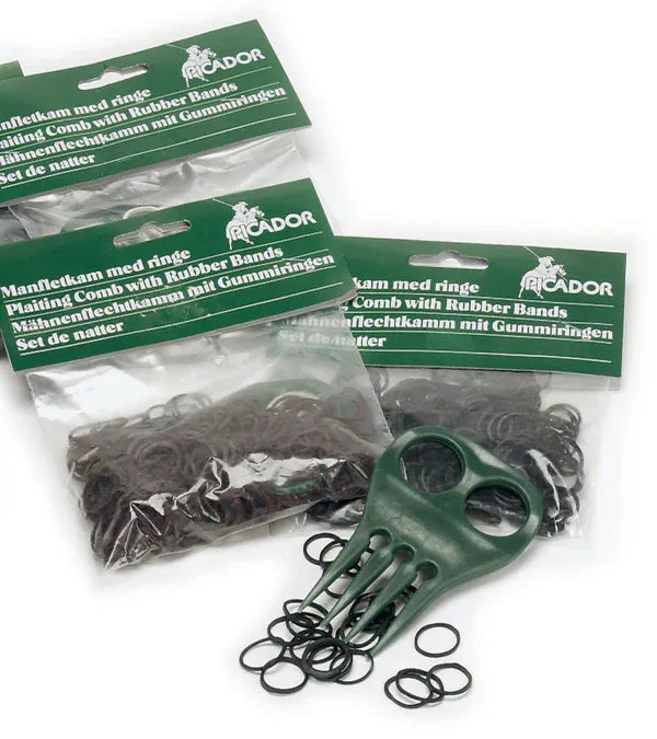 Equi Essentials  Braiding Kit - Comb and 250 Bands