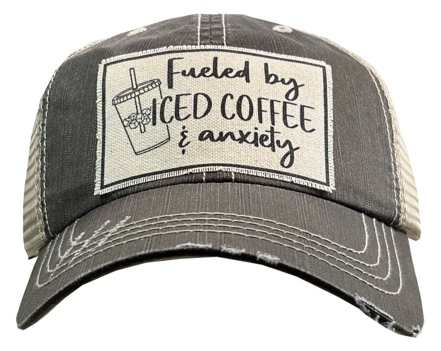 Vintage Life - Fueled By Iced Coffee & Anxiety Trucker Hat Baseball Cap - Exceptional Equestrian 