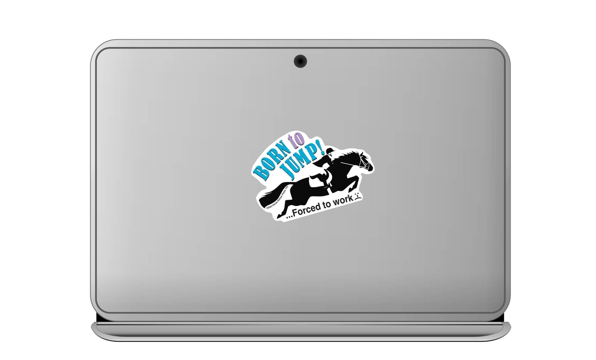 Horse Hollow Press - 3" Tumbler Horse Sticker / Born to Jump Work / WATERPROOF