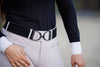 Ellany - Black - 2" Gunmetal Stirrup Equestrian Elastic Belt