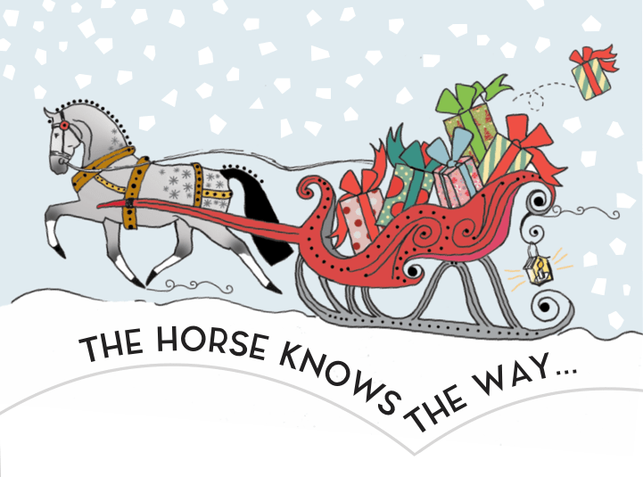 Horse Hollow Press - Horse Christmas Card / Santa Knows / Holiday Greeting Card