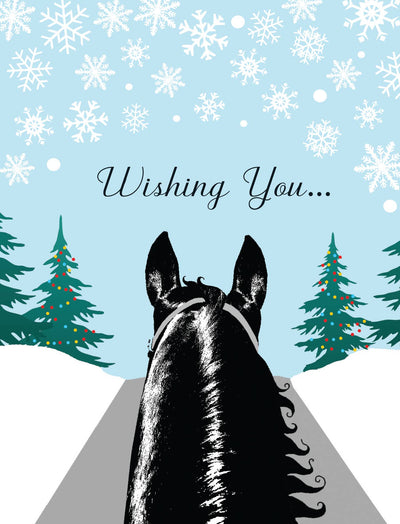 Horse Hollow Press - Horse Boxed Christmas Cards / Horse Trail Rider / 8 Holiday