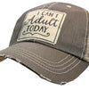Vintage Life - I Can't Adult Today (square patch) Distressed Trucker Cap
