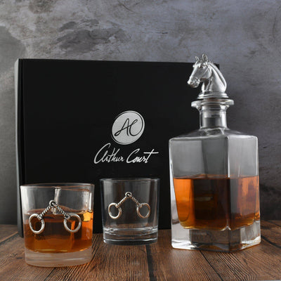 Arthur Court - Equestrian Decanter Set with Glasses