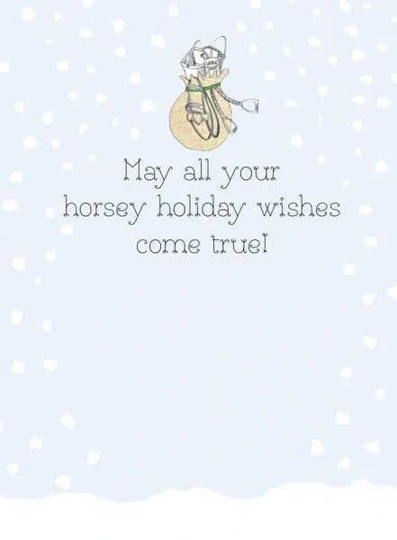 Horse Hollow Press - Horse Christmas Card / Santa's Bag / Holiday Greeting Card