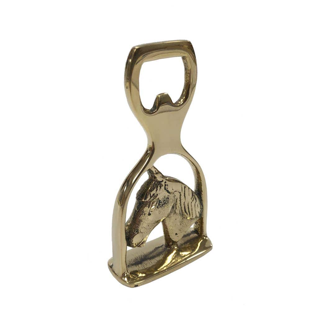 Madison Bay Co. - Historical Home Decor Reproductions - Solid Brass Horse Head and Stirrup Bottle Opener | Barware