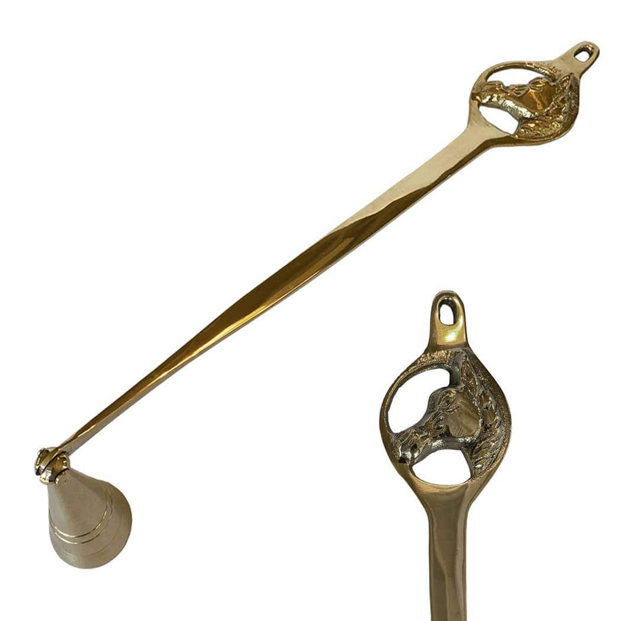 Madison Bay Co. - Historical Home Decor Reproductions - Vintage Polished Brass Horse Head Candle Snuffer | Tabletop