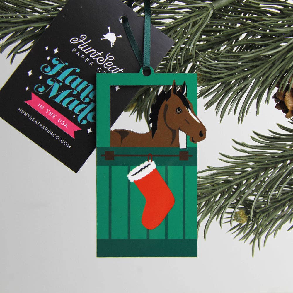 Hunt Seat Paper Co. - Bay Horse Barn Door Ornament