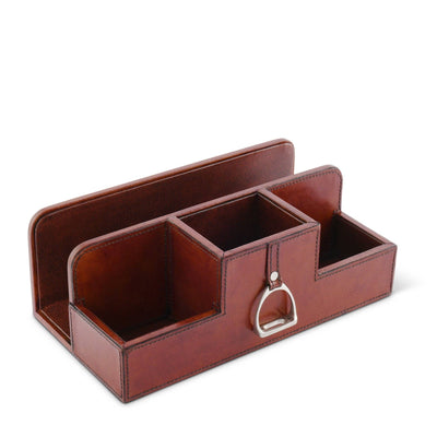 Vagabond House - Premium Genuine Leather Stirrup Desk Organizer for Office