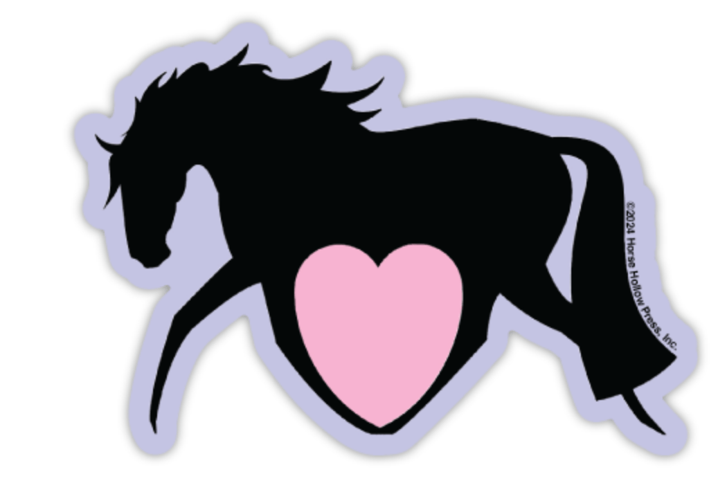 Horse Hollow Press - 3" Tumbler Horse Sticker / Heart Horse / WATERPROOF