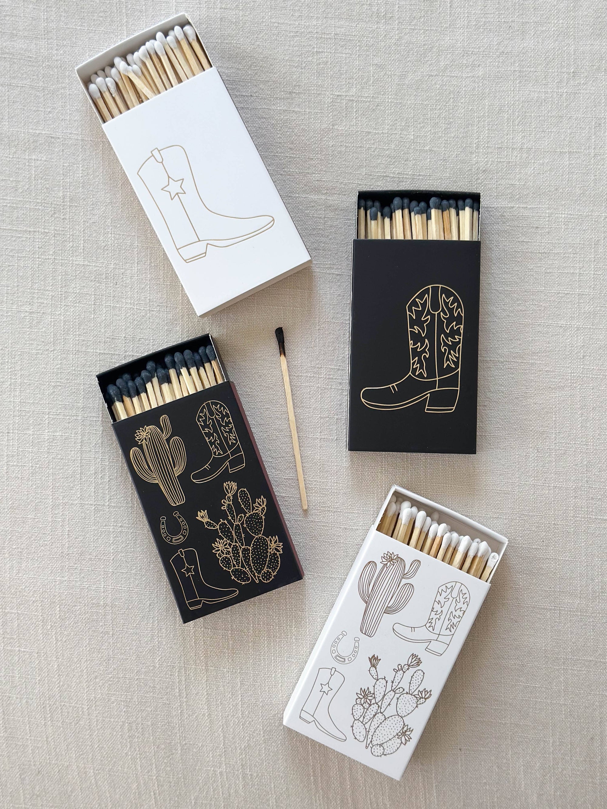 Stable Style - White Oversized Cowboy Boot & Cactus Matches