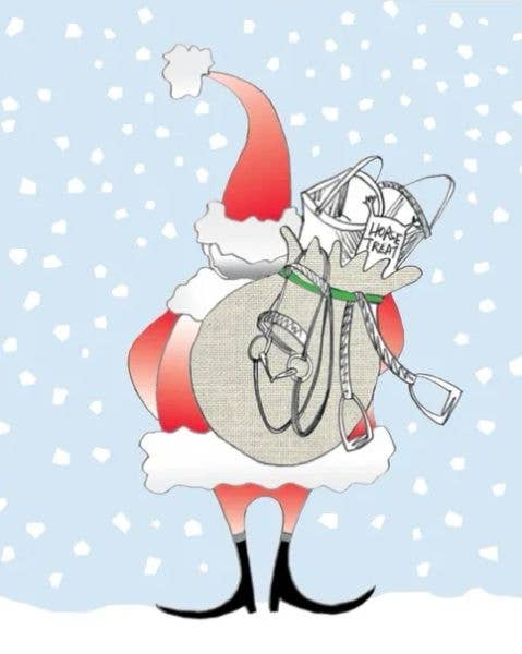 Horse Hollow Press - Horse Christmas Card / Santa's Bag / Holiday Greeting Card