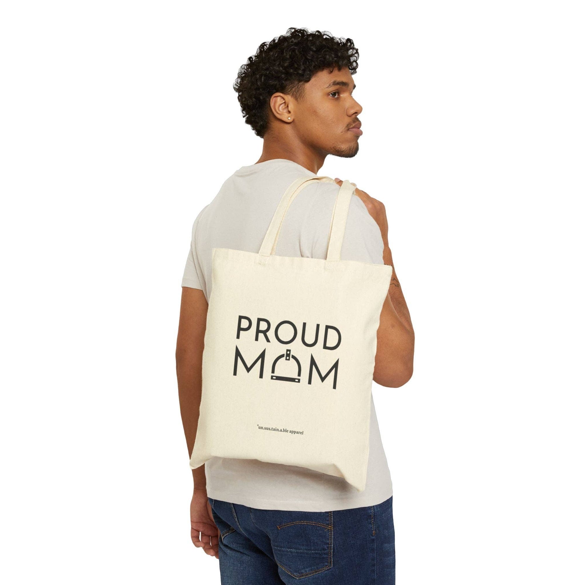 un.sus.tain.a.ble apparel - Cotton Canvas Tote Bag - Proud Mom - Stirrup