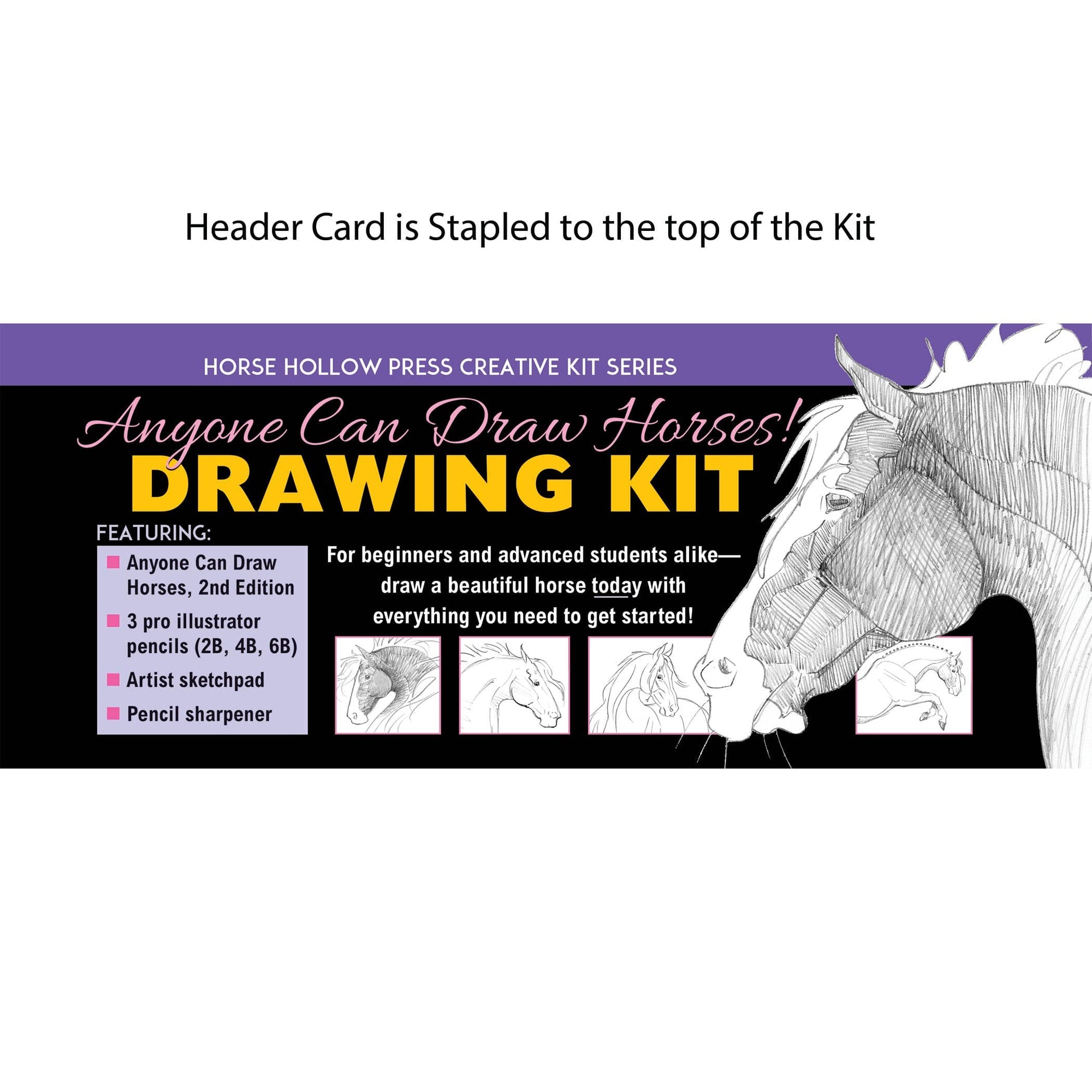 Horse Hollow Press  - Art Kit Horse Equestrian / Anyone Can Draw Horses Art Kit