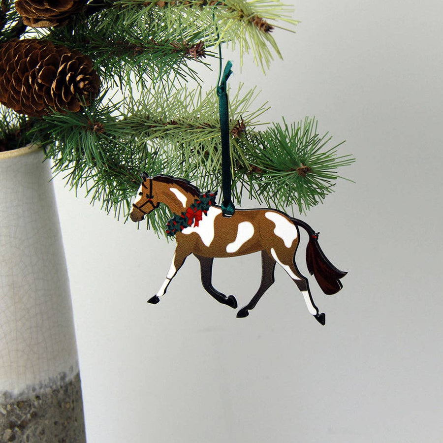 Hunt Seat Paper Co. - Pinto Pony - Horse Christmas Ornament for Equestrians - Exceptional Equestrian 