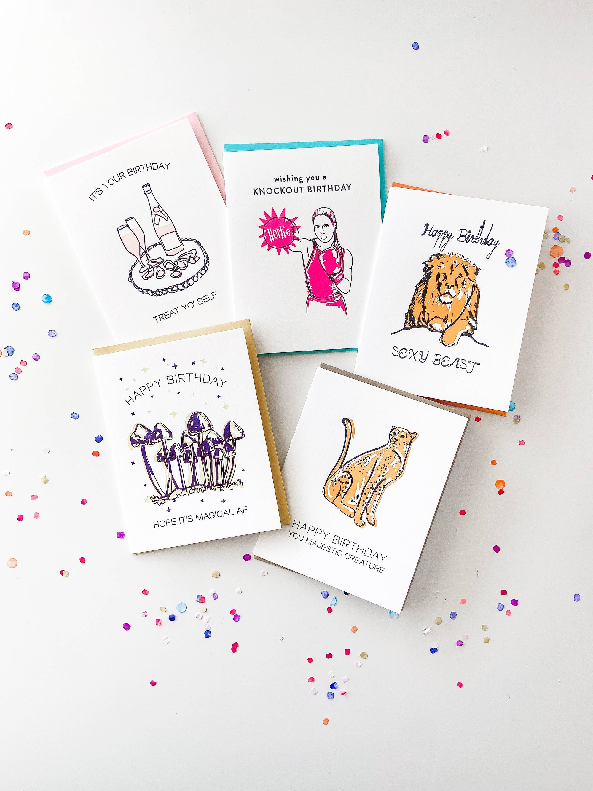 Steel Petal Press - Sexy Beast Birthday - Letterpress Birthday Greeting Card