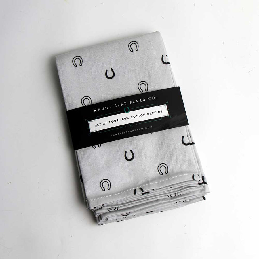 Hunt Seat Paper Co. - Lucky Cream Napkins - Set of Four - Equestrian Home Decor - Exceptional Equestrian 