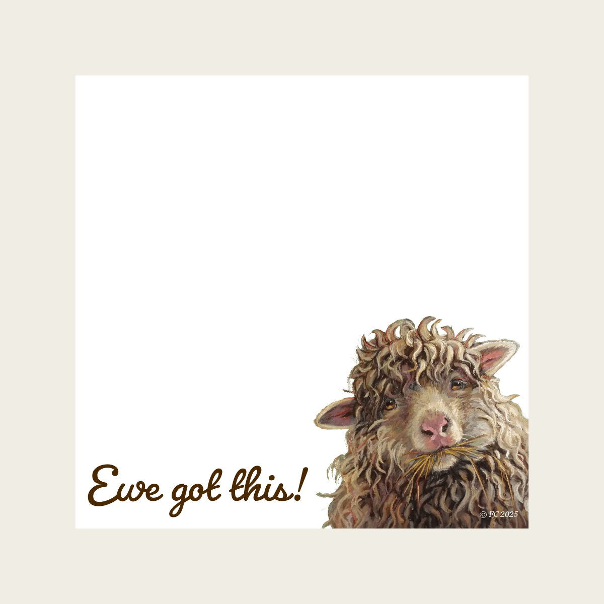 Forever Caroline - Sticky Notes w/ Fluffy Sheep Art & "Ewe Got This" | 50 Pages