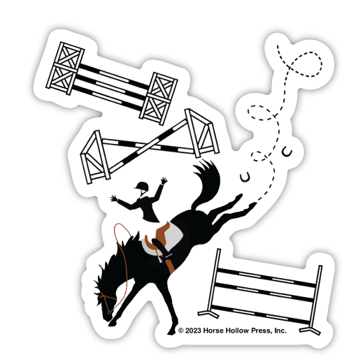 Horse Hollow Press - 3" Tumbler Horse Sticker / Off Course Bucking / WATERPROOF