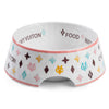 Haute Diggity Dog - White Chewy Vuiton Dog Bowl - 3 Sizes!! Dog Food Bowl - Exceptional Equestrian