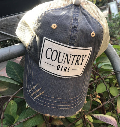 Vintage Life - Country Girl Distressed Trucker Hat Baseball Cap - Exceptional Equestrian