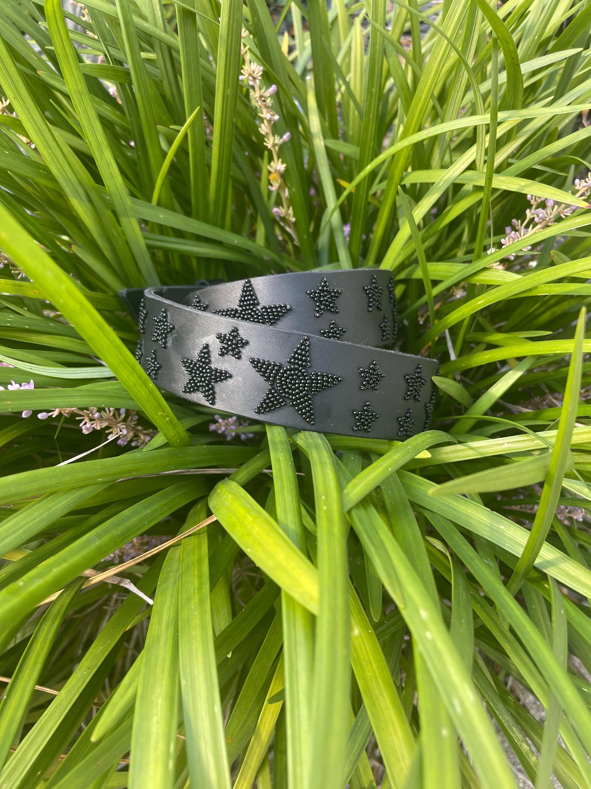 TKC Black Stars Belt - Wide Width - Silver Buckle