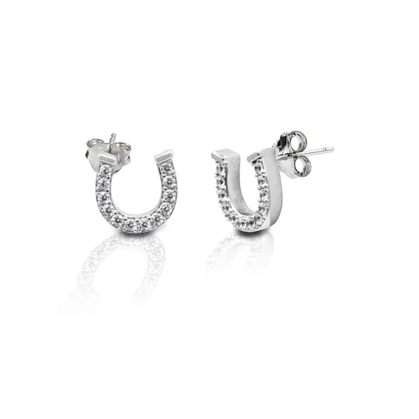 Kelly Herd - Brass Horseshoe earrings with stones