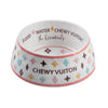 Haute Diggity Dog - White Chewy Vuiton Dog Bowl - 3 Sizes!! Dog Food Bowl - Exceptional Equestrian