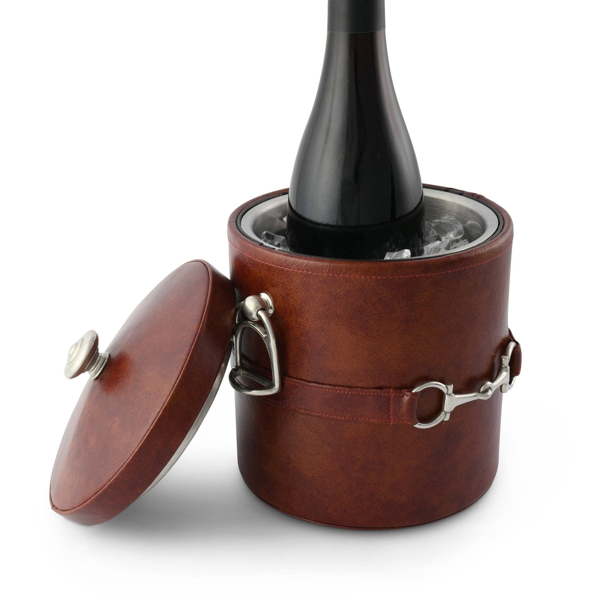 Vagabond House - Equestrian Horse Bit Leather Ice Bucket - Exceptional Equestrian