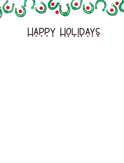 Horse Hollow Press - Horse Boxed Christmas Cards / Horse Shoe Tree / 8 Holiday