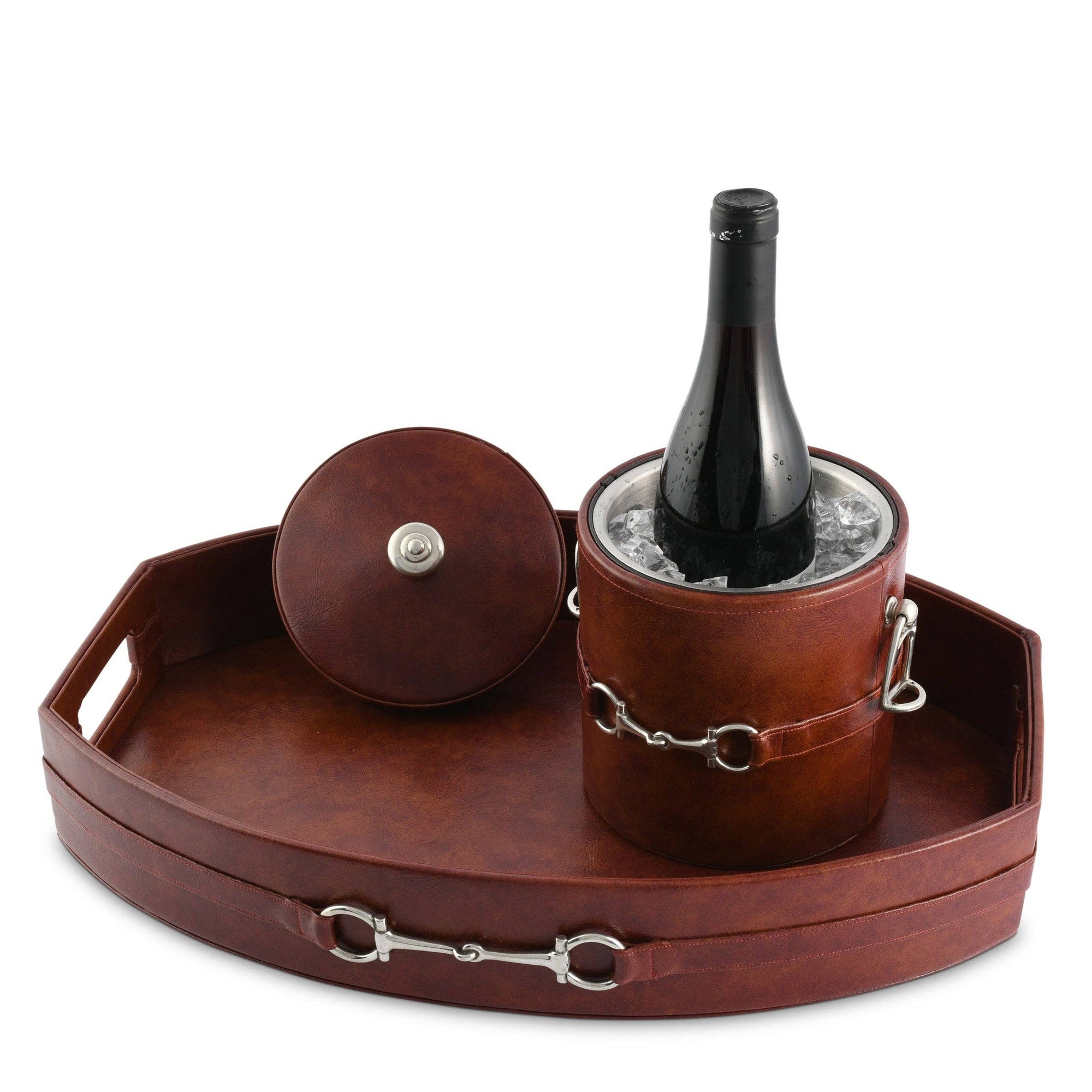 Vagabond House - Equestrian Horse Bit Leather Ice Bucket - Exceptional Equestrian