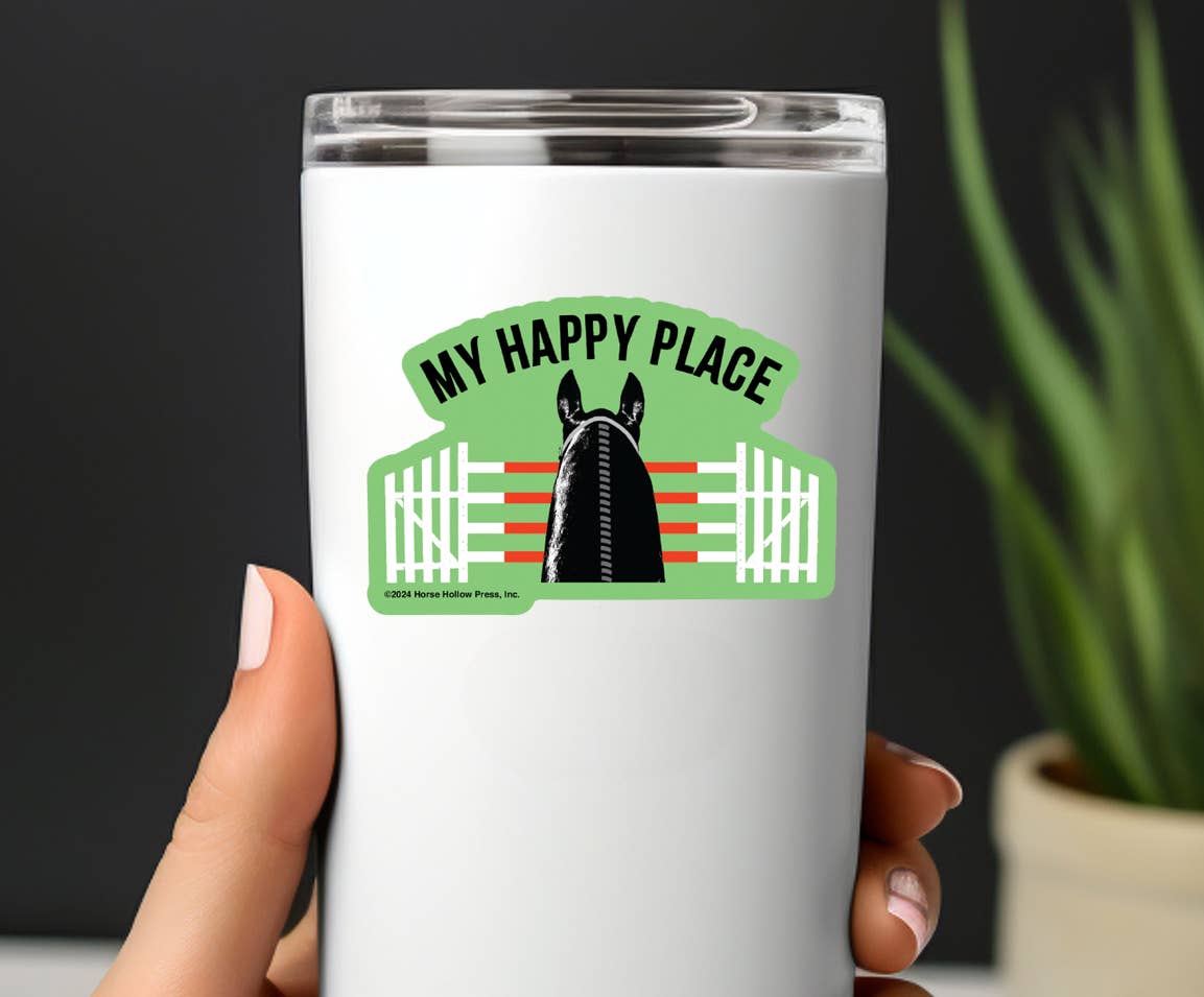 Horse Hollow Press - 3" Waterproof My Happy Place Jumper Funny Horse Sticker