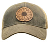 Vintage Life - "Sunflower" Trucker Cap With Genuine Leather Patch