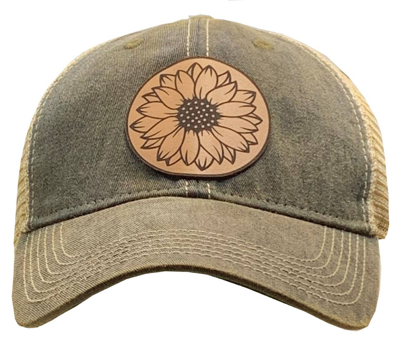 Vintage Life - "Sunflower" Trucker Cap With Genuine Leather Patch - Exceptional Equestrian