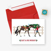 Hunt Seat Paper Co. - Eat + Be Merry Western Cowgirl Christmas Card - Exceptional Equestrian