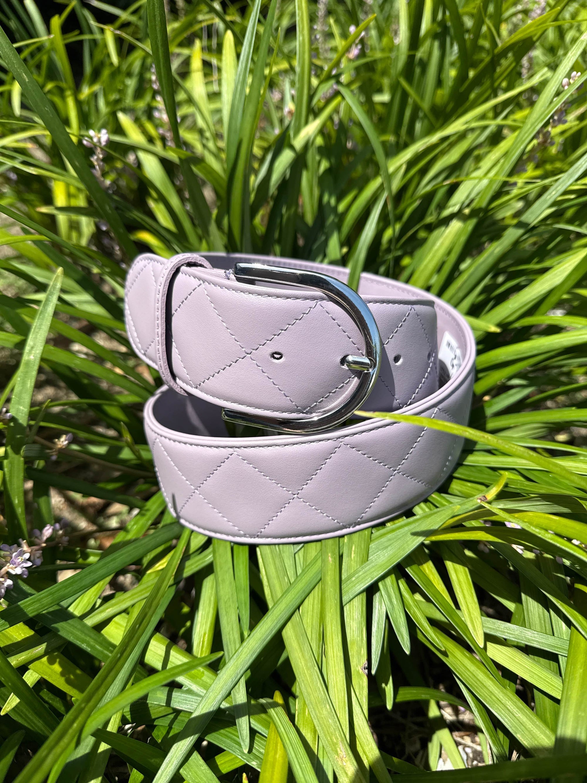 Tailored Sportsman Quilted C Belts -  Lavender/Silver TS25