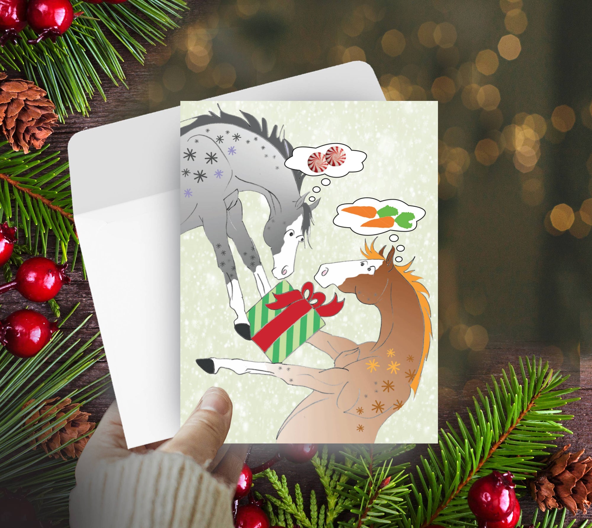 Horse Hollow Press - Horse Boxed Christmas Cards / Gift Giving / 8 Holiday