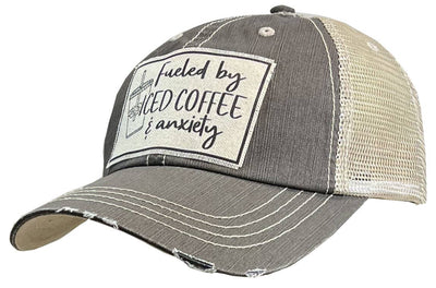 Vintage Life - Fueled By Iced Coffee & Anxiety Trucker Hat Baseball Cap - Exceptional Equestrian