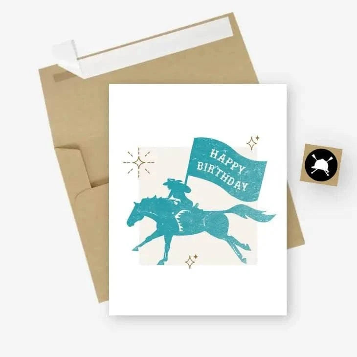 Hunt Seat Paper Co. - Happy Birthday - Howdy! - Cowgirl Southwestern Birthday Card - Exceptional Equestrian