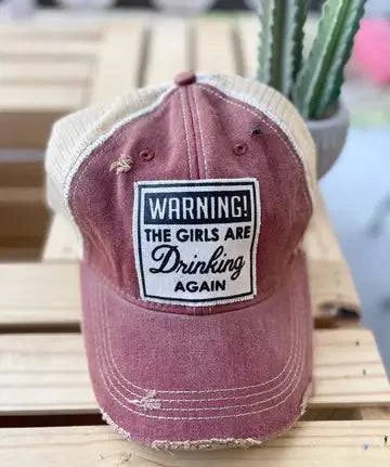 Vintage Life - Warning The Girls Are Drinking Again Trucker Baseball Cap - Exceptional Equestrian