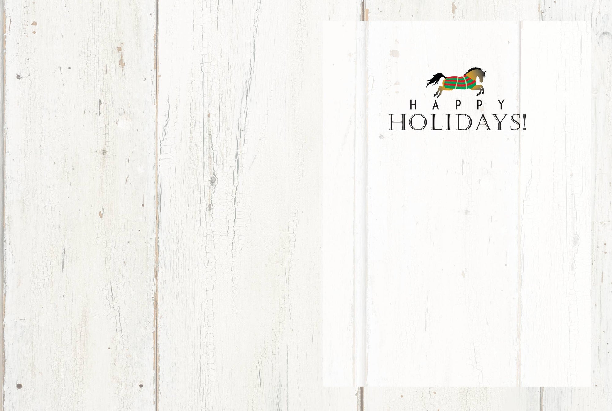 Horse Hollow Press - Horse Christmas Card / Wreath / Holiday Greeting Card