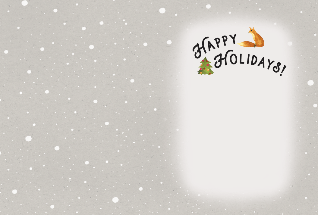 Horse Hollow Press - Fox Christmas Card / Ball Hanging from Tail / Holiday Card