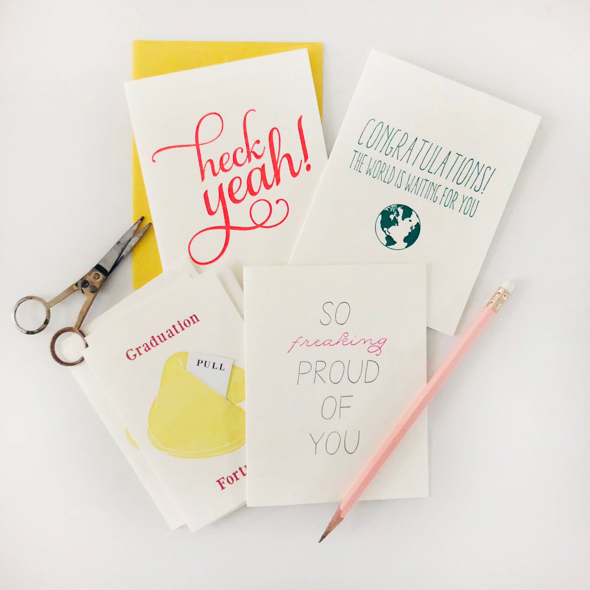 Steel Petal Press - Heck Yeah - Letterpress Congratulations Greeting Card
