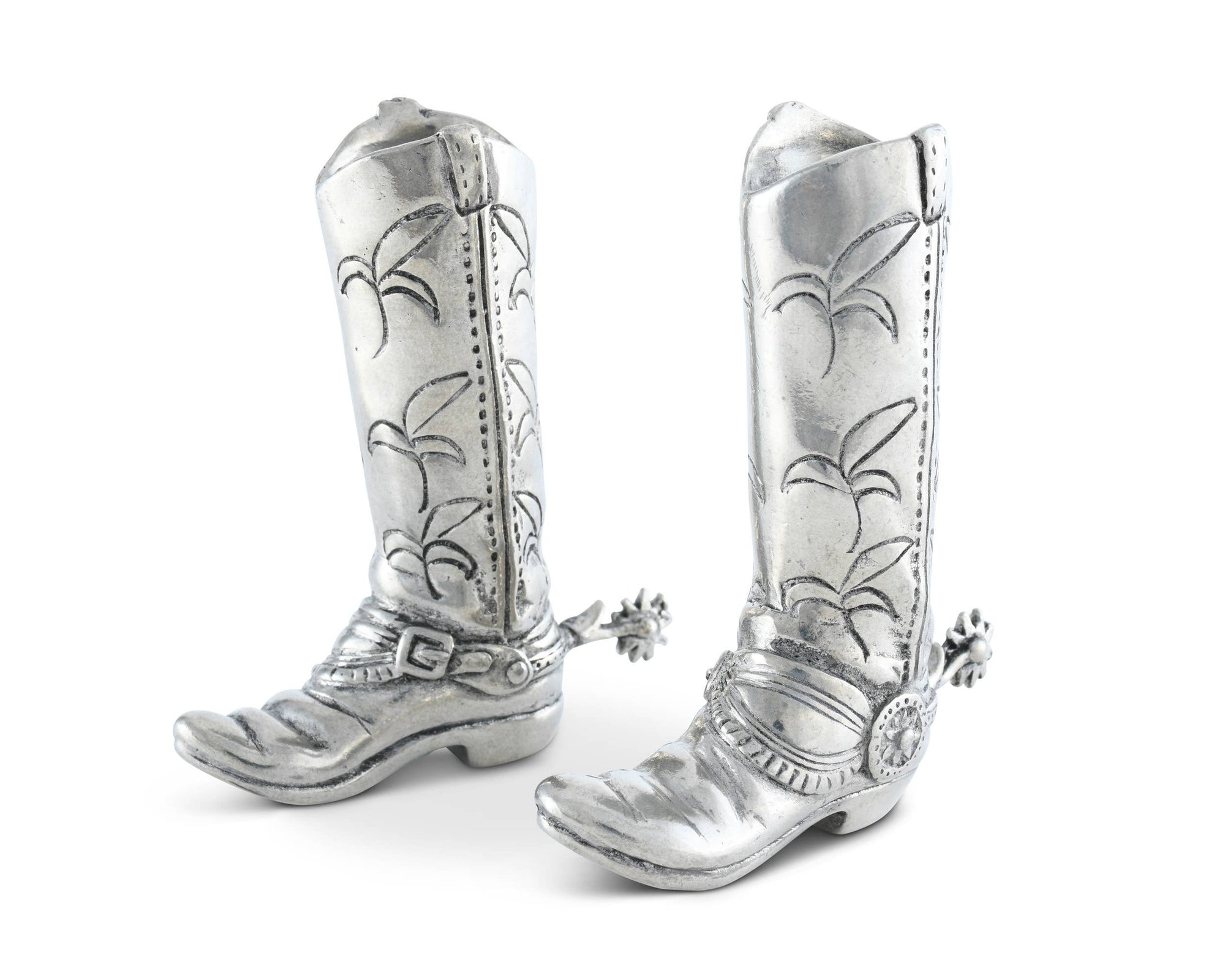Vagabond House - Pewter Cowboy Boot Salt & Pepper Set - Exceptional Equestrian