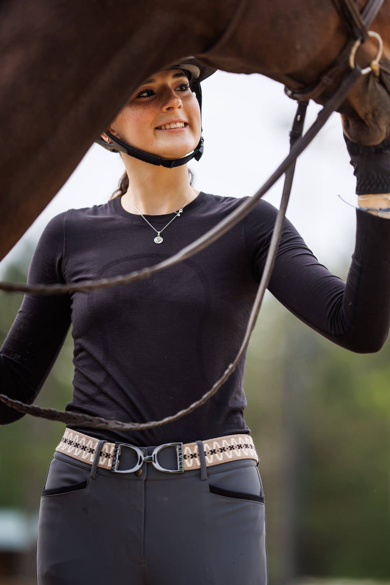 Huston x Ellany - Harlow - 1.5" Gunmetal Stirrup Elastic Belt